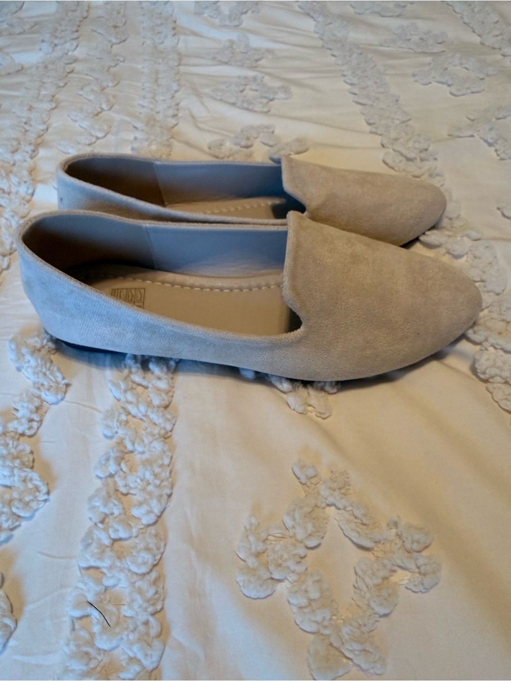 Neutral Suede-Look Slip-On Flats - Beige - Picture 3 of 5